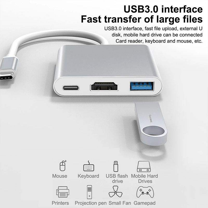 3 in 1 USB Type C Hub to 4K HD - Tablet Accessories Samsung ulasan dan harga