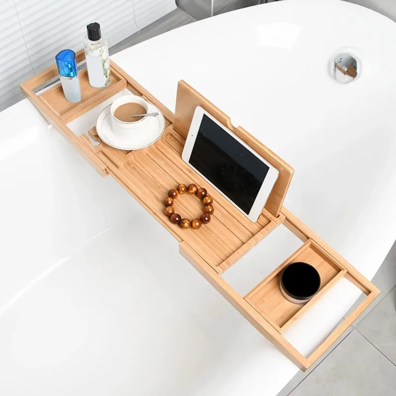 Expandable Wooden Bathtub Tray - Useful Tablet Accessories ulasan dan harga
