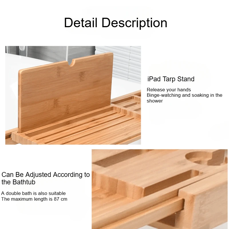 Expandable Wooden Bathtub Tray - Useful Tablet Accessories ulasan dan harga