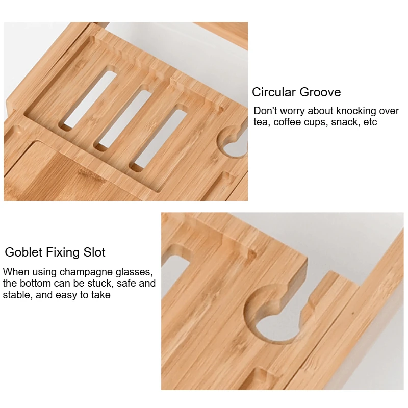 Expandable Wooden Bathtub Tray - Useful Tablet Accessories ulasan dan harga