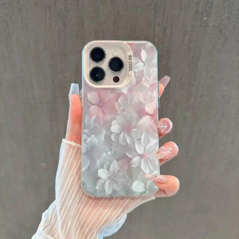 Pink Flower Case for iPhone 15 - Paper Feel Screen Film ulasan dan harga