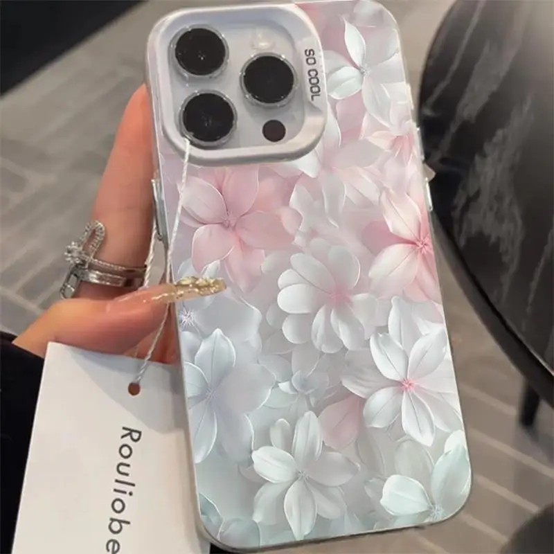 Pink Flower Case for iPhone 15 - Paper Feel Screen Film ulasan dan harga