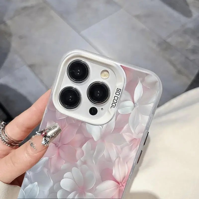Pink Flower Case for iPhone 15 - Paper Feel Screen Film ulasan dan harga