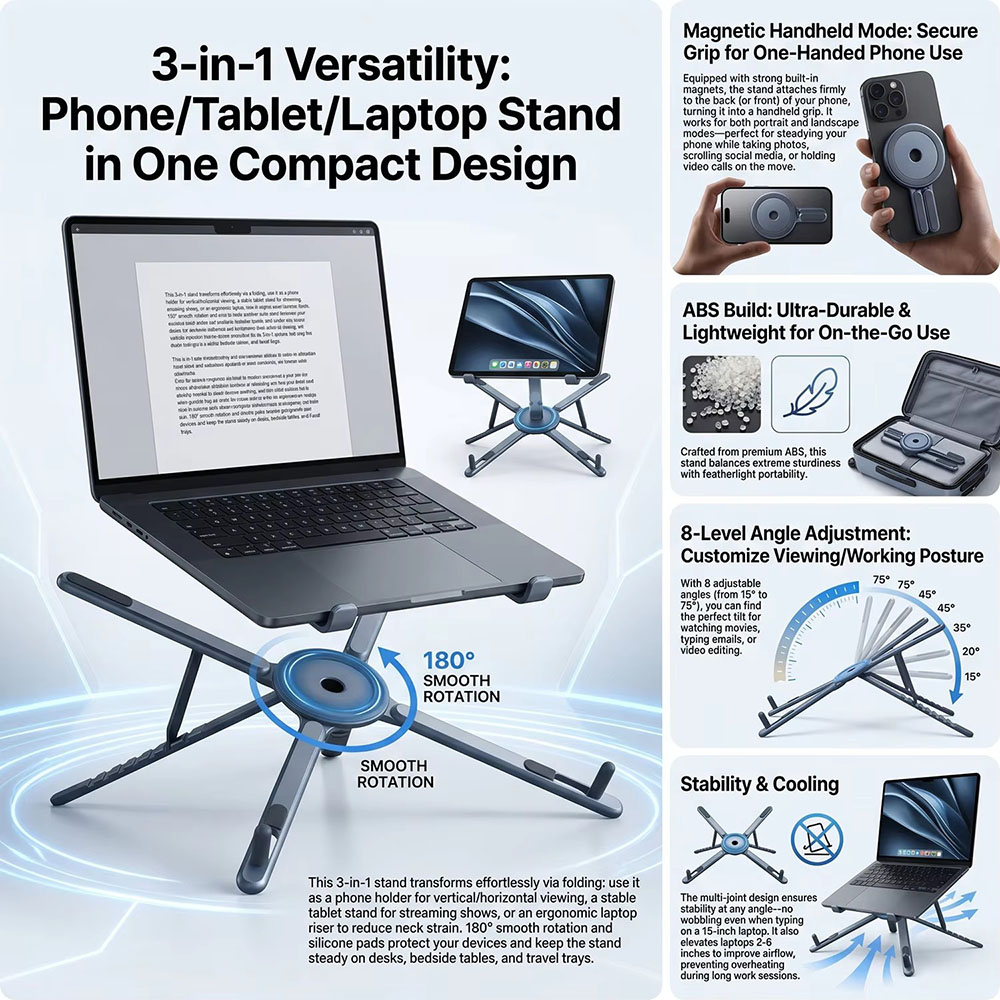Portable Magnetic Phone Holder - Useful Tablet Accessories ulasan dan harga
